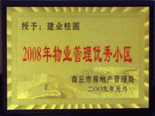 2009年1月6日，商丘桂園榮獲"商丘市物業(yè)管理優(yōu)秀小區(qū)"稱號。